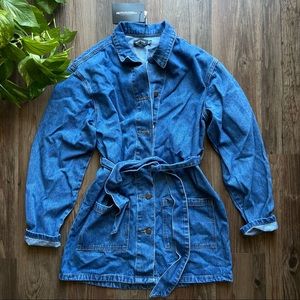 tie waist denim jacket